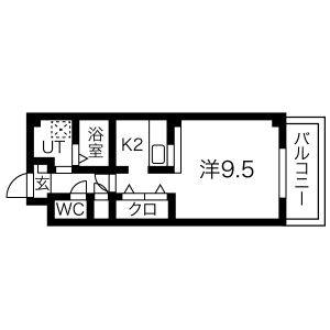 1K 間取り図