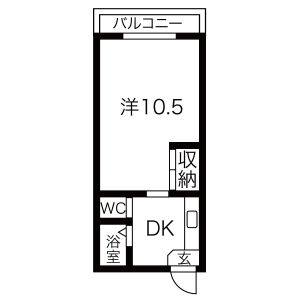 1DK 間取り図