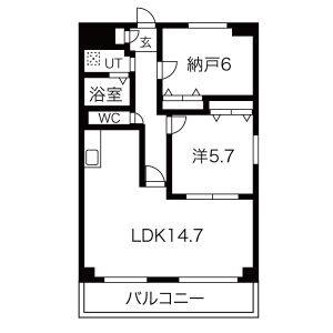 1LDK 間取り図