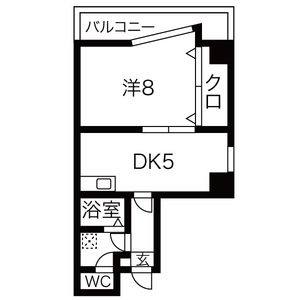 1DK 間取り図