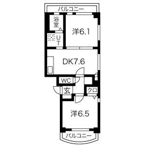 2DK 間取り図