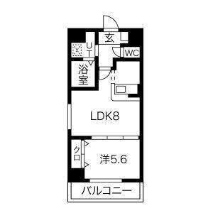 1K 間取り図