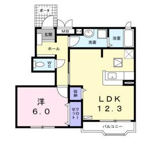 1LDK 間取り図