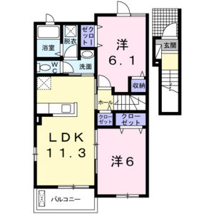 2LDK 間取り図