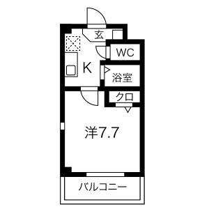 1K 間取り図