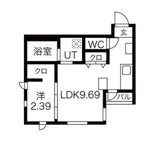 1LDK 間取り図