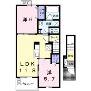 2LDK 間取り図