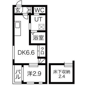 1DK 間取り図