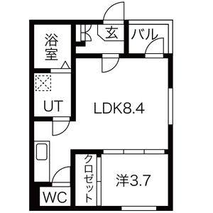 1LDK 間取り図