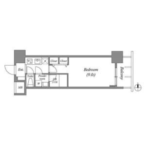 1K 間取り図