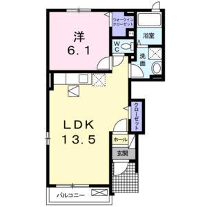 1LDK 間取り図