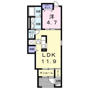 1LDK 間取り図