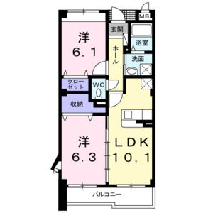 2LDK 間取り図