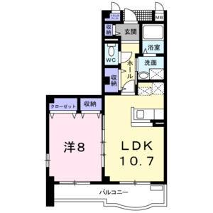 1LDK 間取り図