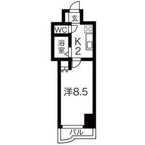 1K 間取り図