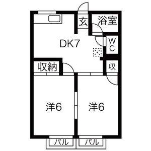 2DK 間取り図