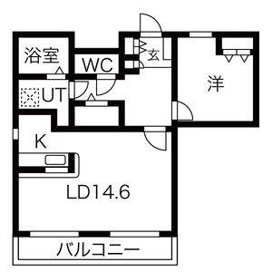 1LDK 間取り図