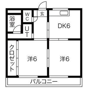 2DK 間取り図