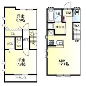 2LDK 間取り図