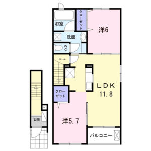 2LDK 間取り図