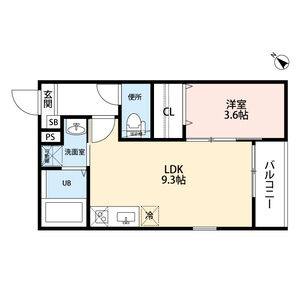 1LDK 間取り図