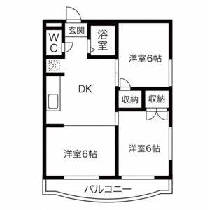2DK 間取り図