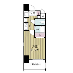 1K 間取り図