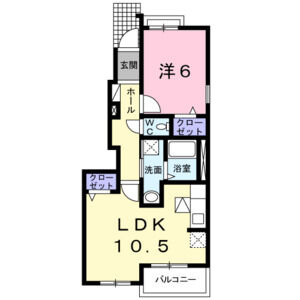 1LDK 間取り図