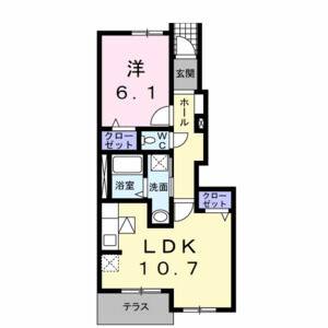 1LDK 間取り図