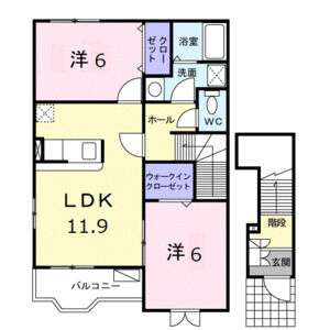 2LDK 間取り図