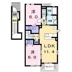 2LDK 間取り図