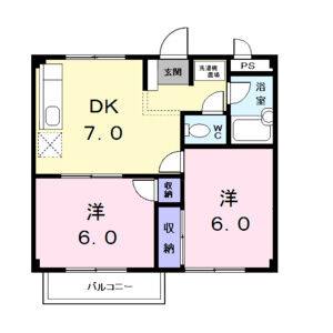 2DK 間取り図