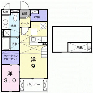 1LDK 間取り図