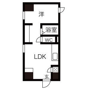 1LDK 間取り図
