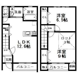 2LDK 間取り図