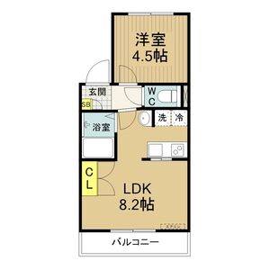 1LDK 間取り図