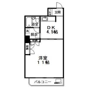 1DK 間取り図
