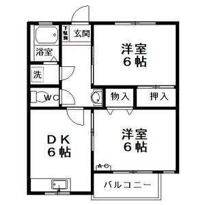 2DK 間取り図