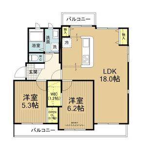 2LDK 間取り図