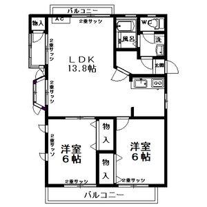 2LDK 間取り図