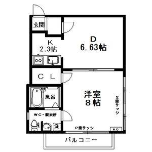 1DK 間取り図