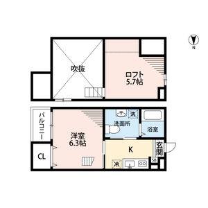 1K 間取り図