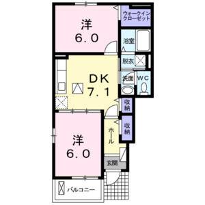 2DK 間取り図
