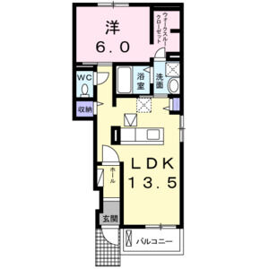 1LDK 間取り図