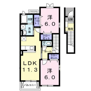 2LDK 間取り図