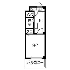 1K 間取り図