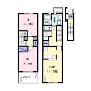 2LDK 間取り図