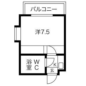1K 間取り図