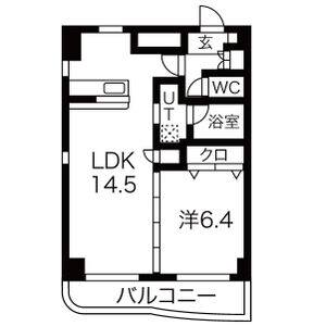 1LDK 間取り図