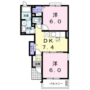 2DK 間取り図